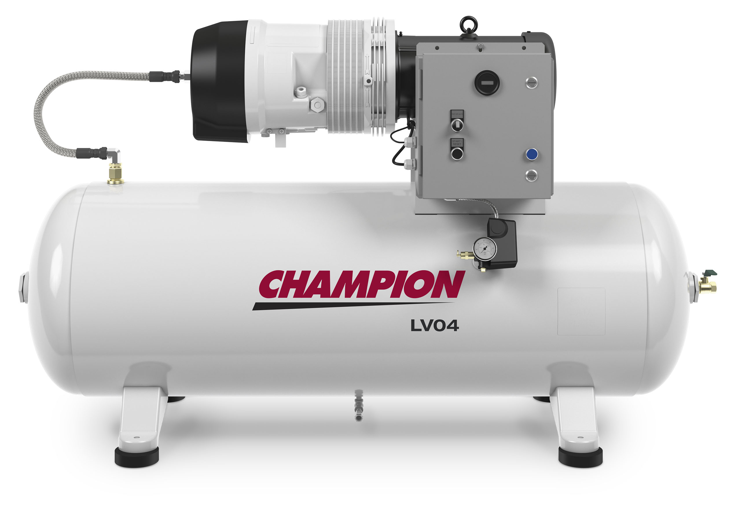 Rotary Air Compressor LV Series CH_LV04_simplex_Horizontal_80gal_Front-2_v2